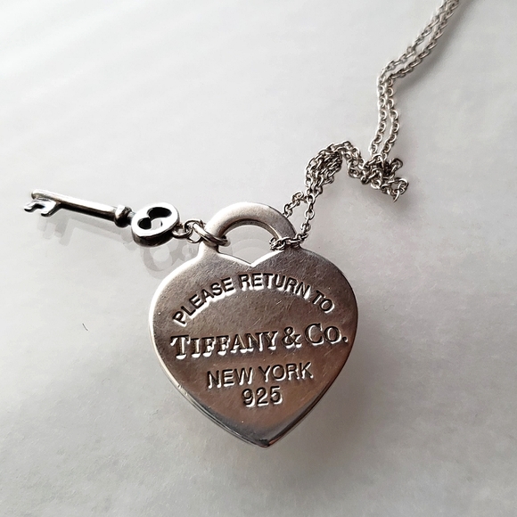 Heart Tag With Key Pendant And Chain